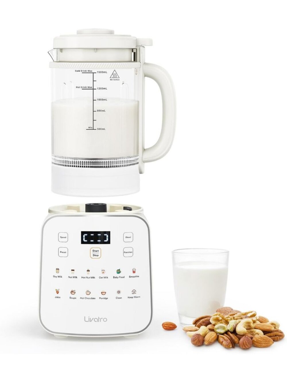 Nut Milk Maker with Removable Blade, 12-in-1 Automatic, 50.73 fl oz